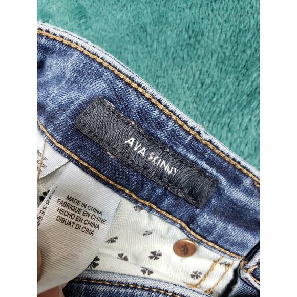 Lucky Brand Jeans Size 0 Womens Blue Stretch Pants Medium Mid Rise Ava Skinny - Picture 4 of 14
